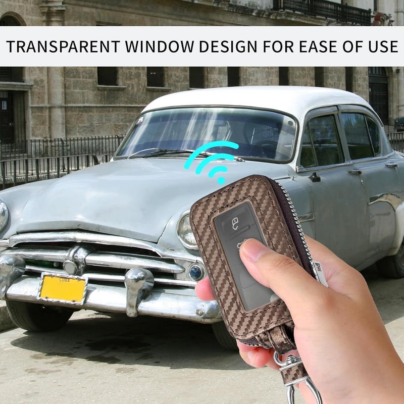 vvag Premium Car Key Fob Case Genuine Leather Car Smart Key fob Holder Car Remote Keychain Bag Universal - Image 4